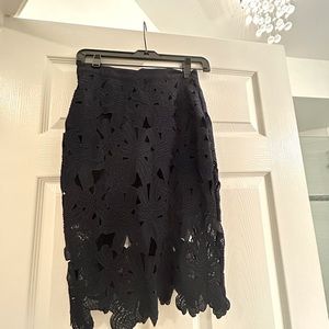 Navy Blue Lace Skirt small